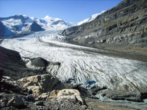 マウントロブソンの裏側に位置するロブソン氷河