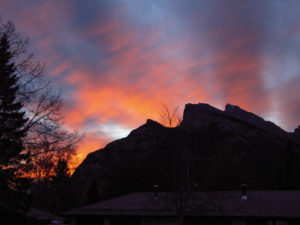 バンフの朝焼け